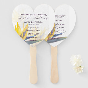 Bird-of-Paradise Heart-Shaped Wedding Fan Program
