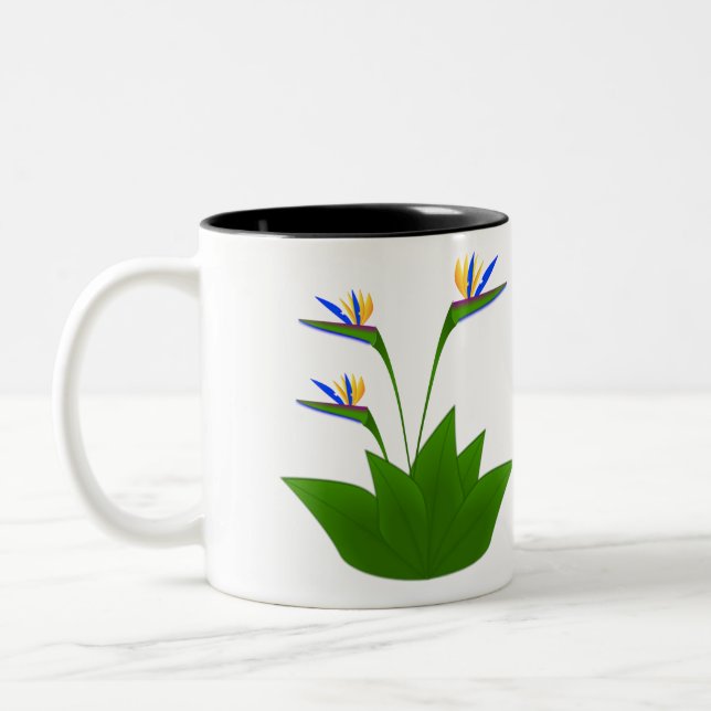Bird of paradise mandala Two-Tone coffee mug (Left)