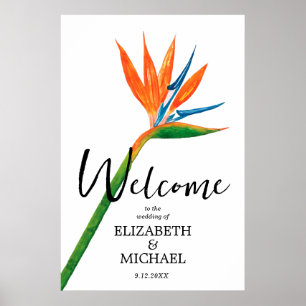 Bird of Paradise on Wedding Welcome Poster