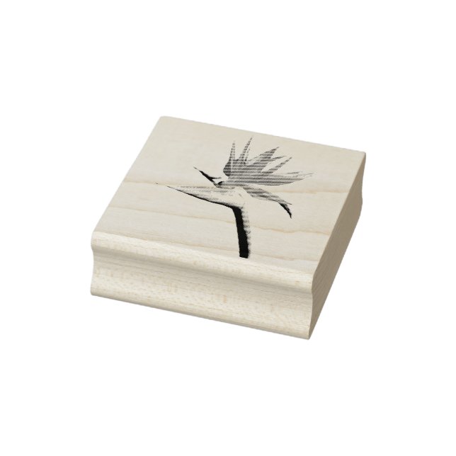 Bird of Paradise Orange Tropical Flower Rubber Stamp (Stamp)