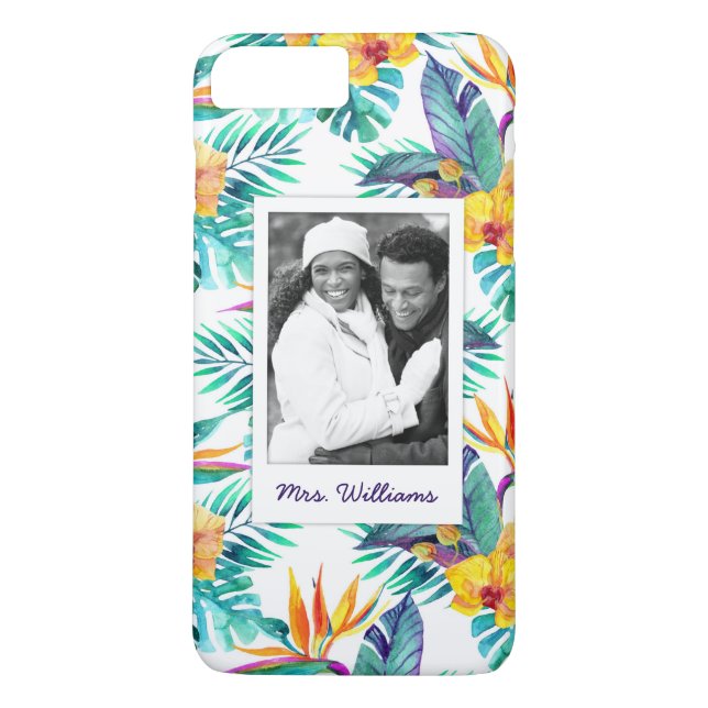 Bird Of Paradise & Orchid | Add Your Photo & Name Case-Mate iPhone Case (Back)