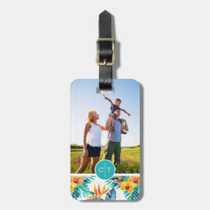 Bird Of Paradise & Orchid   Add Your Photo & Name Luggage Tag