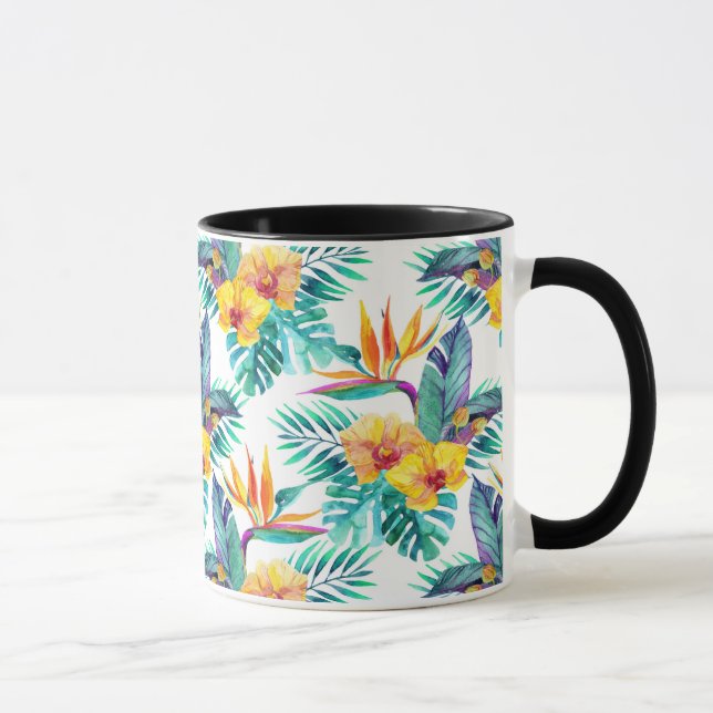Bird Of Paradise & Orchid Pattern Mug (Right)