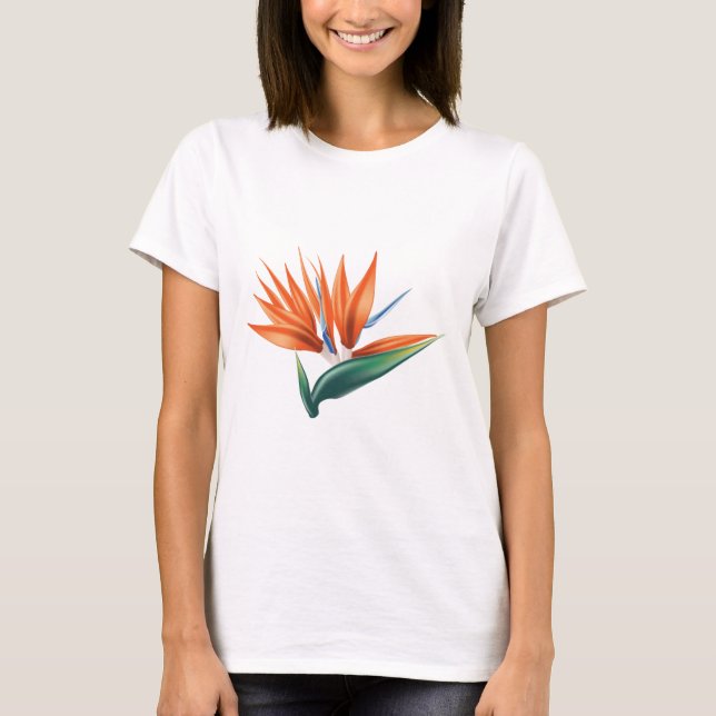 Bird of paradise, strelitzia exotic flower T-Shirt (Front)