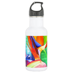 Bird of Paradise Strelitzia flower tropical art 532 Ml Water Bottle