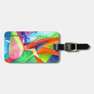 Bird of Paradise Strelitzia flower tropical art Luggage Tag