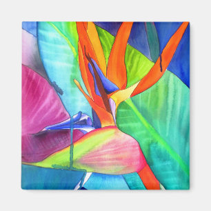 Bird of Paradise Strelitzia flower tropical art Magnet
