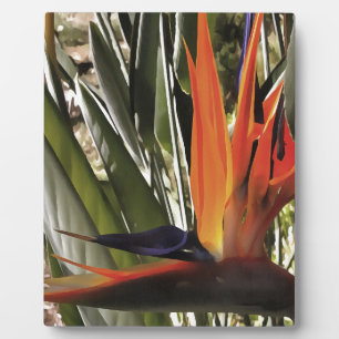 Bird of Paradise Strelitzia Reginae Acrylic Painti Plaque