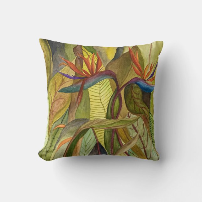 Bird of Paradise Throw Pillow (Front)