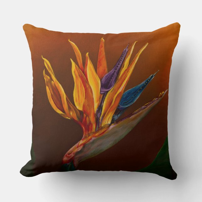 Bird of paradise throw pillow (Front)