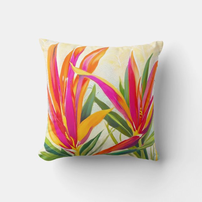 Bird of Paradise Throw Pillow (Front)