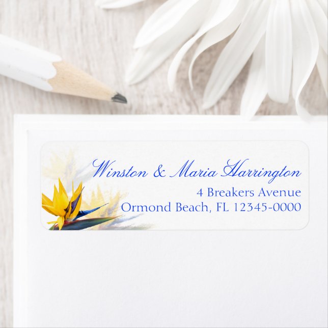 Bird of Paradise Tropical Skinny Address Label (Insitu)