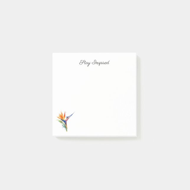 Bird of Paradise Watercolor, custom Post-it Notes (Front)