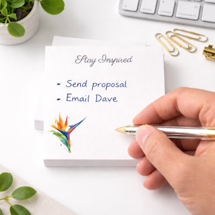 Bird of Paradise Watercolor, custom Post-it Notes