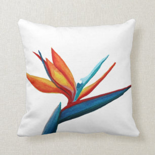 Bird of Paradise Watercolor Pillow