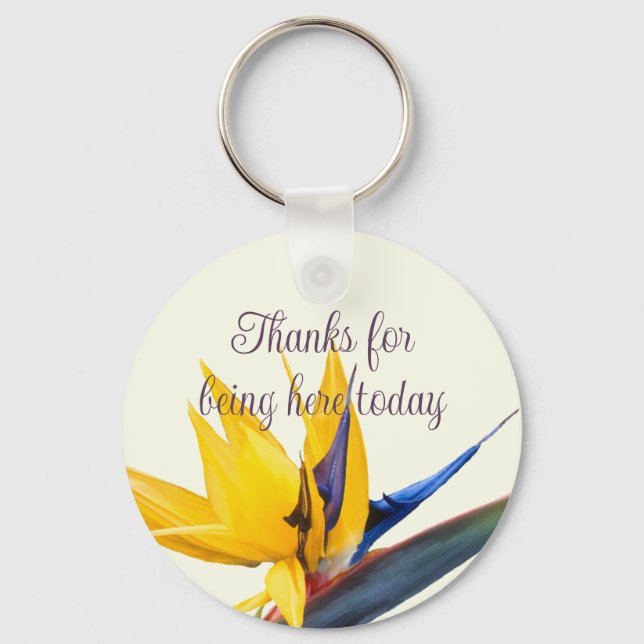 Bird-of-Paradise Wedding Favour Key Ring (Front)