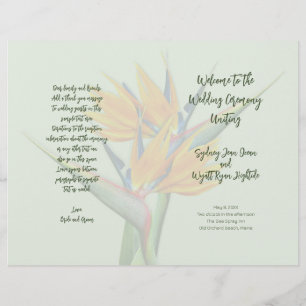 Bird of Paradise Wedding Program Template