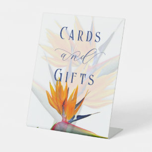 Bird of Paradise Wedding Table Pedastal Sign