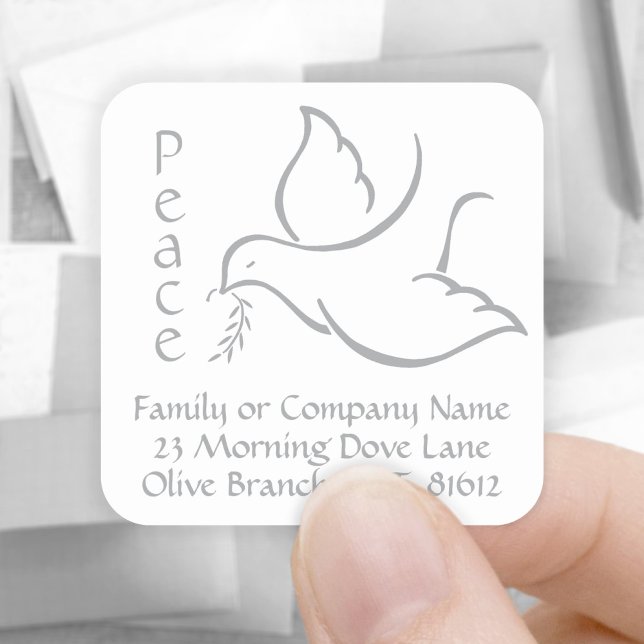 Bird of Peace Dove White Return Address Labels (Creator Uploaded)