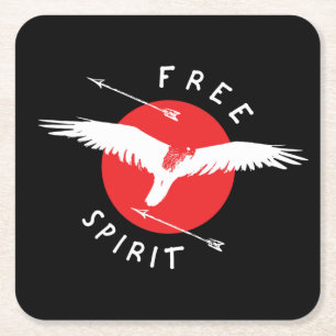 Bird Of Prey Free Spirit Square Paper Coaster