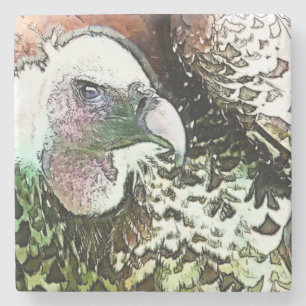 BIRD OF PREY VULTURE STONE COASTER