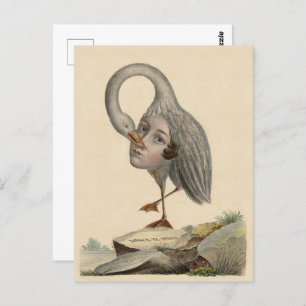 Bird of Self Knowledge Unique Antique Symbol Poste Postcard