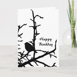 Bird on a Branch Birthday Card