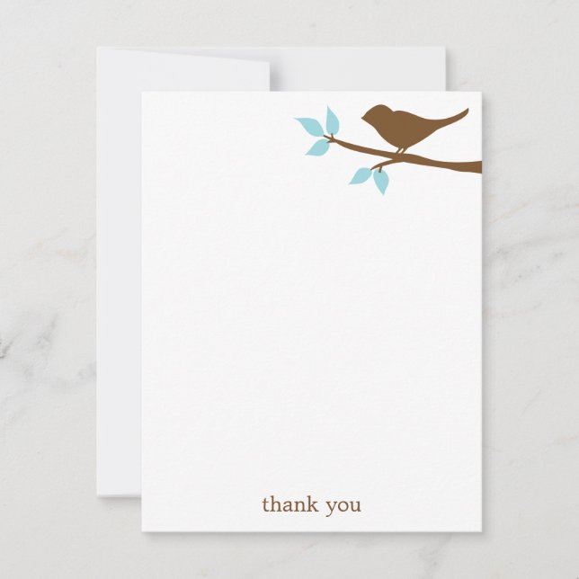 Bird on a Branch Flat Thank You Note Cards (Front)