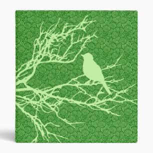 Bird on a Branch, Light Jade Green Binder