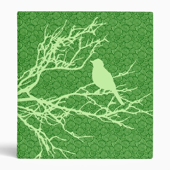 Bird on a Branch, Light Jade Green Binder (Front)