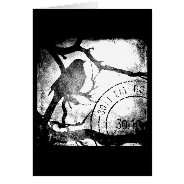 Bird on A Branch Monochrome (Front)