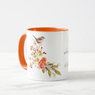 Bird on a Branch of Roses Mug