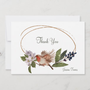 Bird on a Branch Personalized Stationery Thank You Card