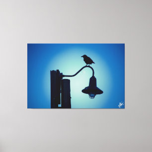 Bird on a post series #3 canvas print
