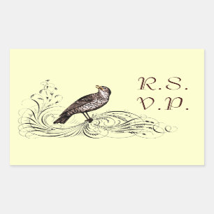 Bird on a Scroll (Brown) Sticker