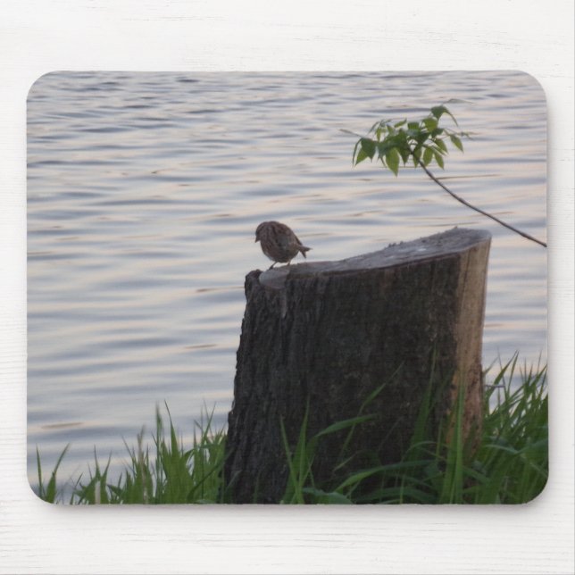 Bird on a Stump Mouse Pad (Front)