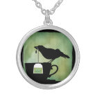 Bird on a Teacup Necklace