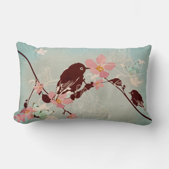 Bird on a tree American MoJo Pillow (Front)