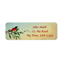 Bird on a Vine Return Address Lables