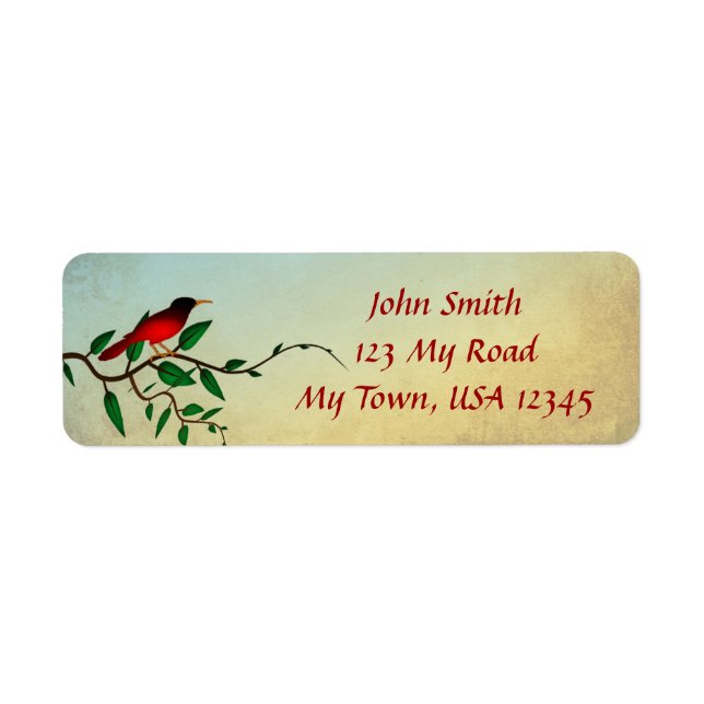 Bird on a Vine Return Address Lables (Front)