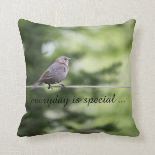 Bird on a wire pillow - everyday is special