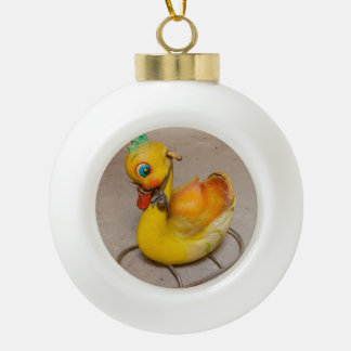 bird on ceramic ball ornament