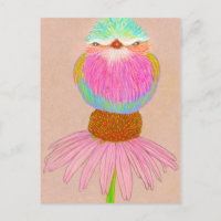 Bird on Flower Postcard