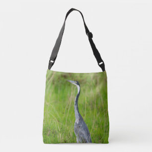 Bird on grassland in Africa Serengeti Crossbody Bag