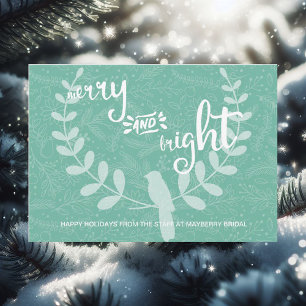 Bird on Laurel  Merry and Bright Corporate Card