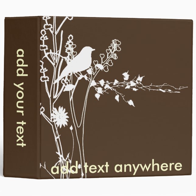 Bird on stalk of weeds binders (Front/Spine)