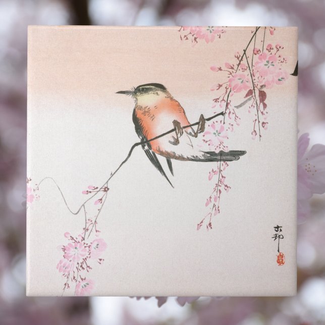Bird on Weeping Cherry - Shidarezakura ni kotori   Tile (Creator Uploaded)