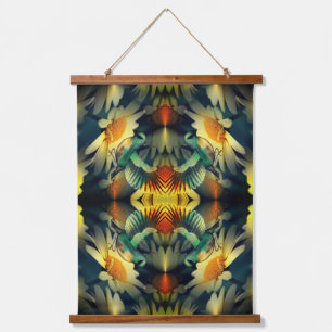 Bird On Yellow Daisies Abstract Fantasy Art   Hanging Tapestry