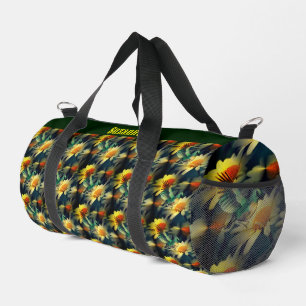 Bird On Yellow Daisies Fantasy Art Personalized Duffle Bag