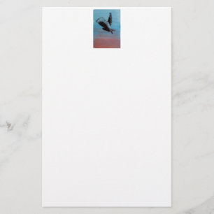 Bird Painting Sunrise Owl Stationery